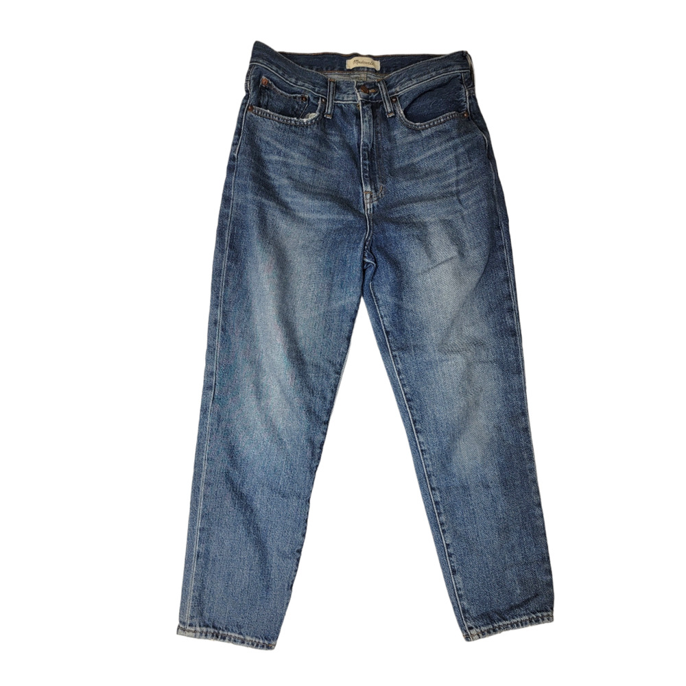 Madewell High Rise The Mom Jean Denim Stretch Downey Wash Blue Size 27 A375 - Picture 3 of 10